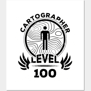 Level 100 Cartographer Mapmaker Gift Posters and Art